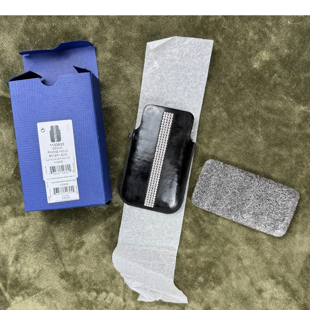 Swarovski Playtime Black Crystal iPhone Case Pouch 1110787 w Box Vintage